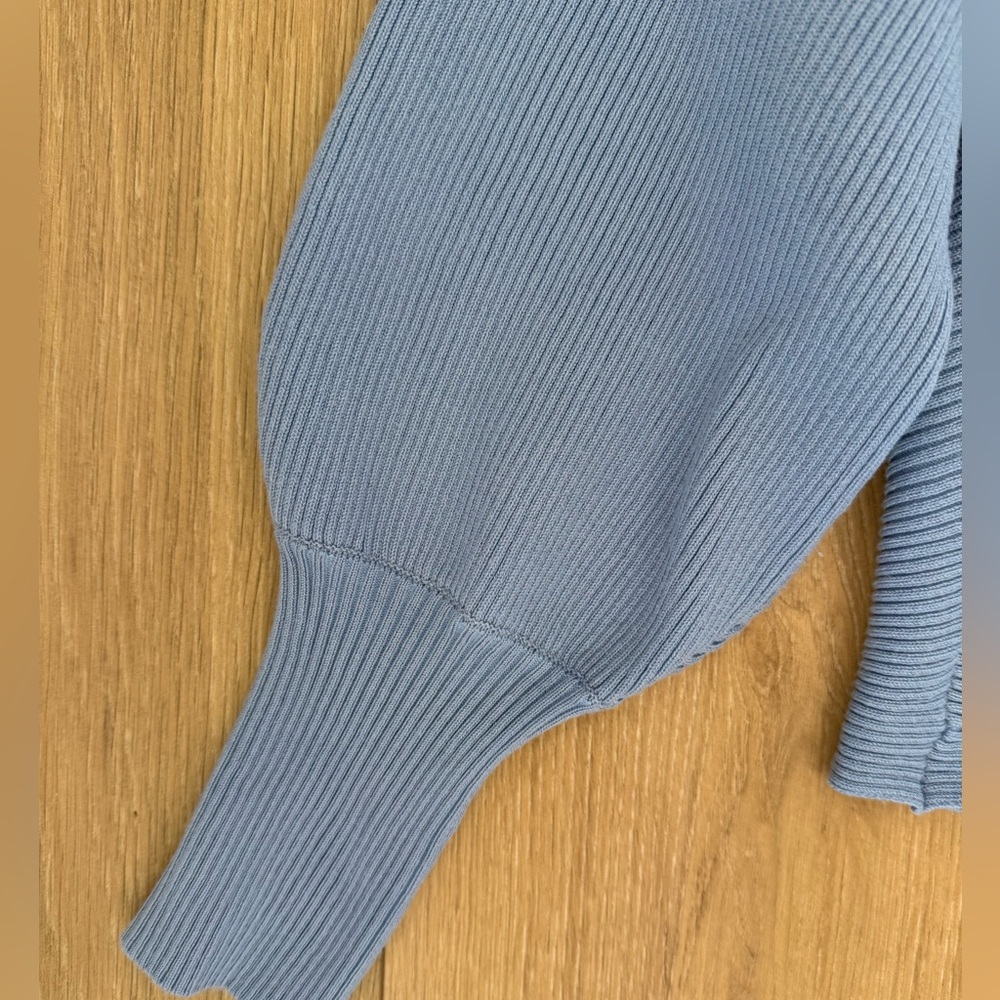 Pink Rose Light Blue Ribbed Sweater - Picture 2 of 4